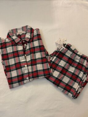 LOFT Plaid Button-Front Short Sleeve Pajama Set
